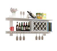 NHYHEHMR Rack de vin en Bois Massif en Bois à vin Mur Mural étagère à vin étagère en Verre en Verre de vin en Verre Porte-Verre Porte-gobelet Holder, a1,80 * 13 * 58cm