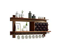 NHYHEHMR Rack de vin en Bois Massif en Bois à vin Mur Mural étagère à vin étagère en Verre en Verre de vin en Verre Porte-Verre Porte-gobelet Holder, a1,80 * 13 * 58cm