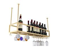NHYHEHMR Rack de vin Mural - Verre armoires expositive Plafond Rack de vin Suspendu Porte-vin en Verre monté Bar Armoire étagères Verres de Rangement de Rangement