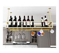 NHYHEHMR Rack de vin Suspendu avec Porte-Verre en Verre et Plafond de Plafond. Prew en Verre ajusté Industriel Suspension de Bouteille de vin de vin Champagne.