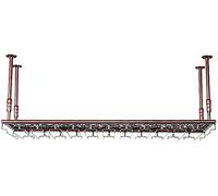 NHYHEHMR Rack de vin Suspendu Mural rétro avec Porte-Verre en Verre et étagère Marron 60 cm.