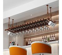 NHYHEHMR Rack exposant à vin Plafond Rack à vin - Hauteur et Largeur réglables, Porte-Bouteilles à l'envers et Support de Verre à vin, étagère en Verre d'étagère en Verre étagère étagère