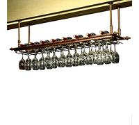 NHYHEHMR Rackd Paging Wine Buteilles et Porte-Verre, Plafond étagère à vin Flottante étagère à stegs de blet, Porte-décoration en métal, Cadeaux pour Amateurs de vin (Taille: 140x35 cm)