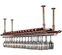 NHYHEHMR Racks à vin de Porte-Bouteille Bar étagère à vin Flottant Bar Suspendu, Bronze en Fer forgé de Hauteur réglable Bar comptoir Refroidisseur de vin, Peut accrocher Plusieurs Verres à vin.
