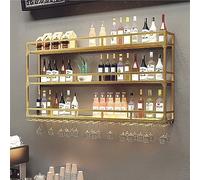 NHYHEHMR Racks à vin en Fer, Supports à vin industriels muraux, en métal Noir pendrier à Monte à vin Champagne gobebblets gobelets stegware Porte-Porte