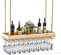 NHYHEHMR Racks à vin, étagère de vin Hauteur réglable Hanging Vin Wine Plafond monted Hanging Wine Bottle Metal Iron Ver Verre Verre Gobelet Gobelet Steads Racks Vintage Style / 80 * 35cm