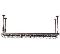 NHYHEHMR Racks à vin, Hauteur réglable, Plafond Support de Bouteille de vin Suspendu en métal en Fer de vin de vin High Tasse Porte-vin en vitrail de Porte-vin en Verre de vin Mural/Noir / 120 * 35cm