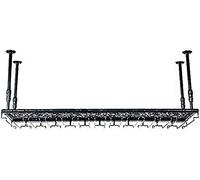 NHYHEHMR Racks à vin, Hauteur réglable, Plafond Support de Bouteille de vin Suspendu en métal en Fer de vin de vin High Tasse Porte-vin en vitrail de Porte-vin en Verre de vin Mural/Noir / 120 * 35cm