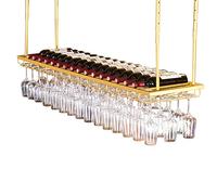 NHYHEHMR Racks à vin Plafond métal Suspendu en Verre de vin Suspendu/Porte-Bouteille à vin/Porte-Verre, étagères de Rangement de Hauteur et de Largeur réglables, LD (Taille: 140x30 cm)