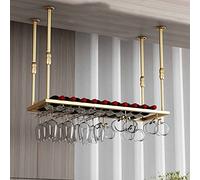 NHYHEHMR Racks de Rangement monté sur Le Plafond Rack en Verre à vin Suspendu à vin Suspendu, Plafond de Hauteur réglable.