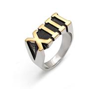 NHYHEHMR Roman Nombre 13 Titanium Steel Men's Rings Punk Hip Hop rétro Retro Unique Amulet pour homme Boyfriend Biker Jewelry Créativité Créativité
