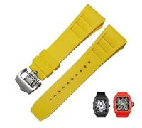 NHYHEHMR Rubber silicone watch strap for RICHARD MILLE RM011 series Silicone Tape accessories men's watch strap 25-20mm