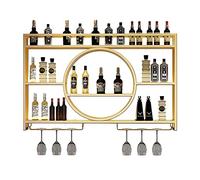 NHYHEHMR Salle de Rangement en Verre en Verre en Verre en Verre en Verre de Fer à vitraux pour décoration de Cuisine à Domicile étagères de Bar multifonctionnelles pour Bouteilles d'alcool