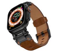 NHYHEHMR Sangle de chute de vache italienne pour Ultra 49mm 46mm 45mm 42 44 mm Men de luxe pour Iwatch SE 6 5 4 Série 10 9 8 7 Bracelet de bracelet Ultra 2