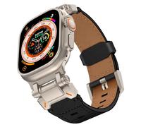 NHYHEHMR Sangle de chute de vache italienne pour Ultra 49mm 46mm 45mm 42 44 mm Men de luxe pour Iwatch SE 6 5 4 Série 10 9 8 7 Bracelet de bracelet Ultra 2