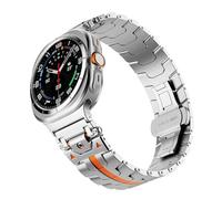 NHYHEHMR Sangle de luxe en acier inoxydable pour Galaxy Watch Ultra 47mm Metal No Gaps Connector Band pour Galaxy Watch 47 Ultra Bracelet