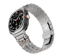 NHYHEHMR Sangle de luxe en acier inoxydable pour Galaxy Watch Ultra 47mm Metal No Gaps Connector Band pour Galaxy Watch 47 Ultra Bracelet