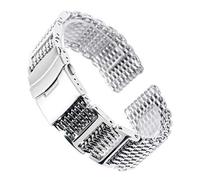NHYHEHMR Sangle de montre 20 mm 22 mm 24 mm Bandon de montre Bandle de montre en acier inoxydable Remplacement Pliant Clasp avec des barres à ressort en argent de sécurité 2