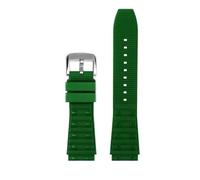 NHYHEHMR Sangle en caoutchouc FKM compatible avec Breitling Super Mechanical Chronograph B01 Super Ocean Avenger Series Bracelet Watch Band 22 mm (Green-Silver A, 24 mm)