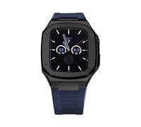 NHYHEHMR Sangle en caoutchouc pour bande 6 SE 5 4 44 mm Kit de modification de luxe pour iwatch 8 7 41mm 45 mm noble metal bezel Silicone Band