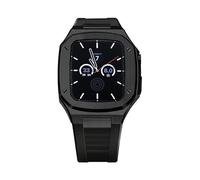 NHYHEHMR Sangle en caoutchouc pour bande 6 SE 5 4 44 mm Kit de modification de luxe pour iwatch 8 7 41mm 45 mm noble metal bezel Silicone Band