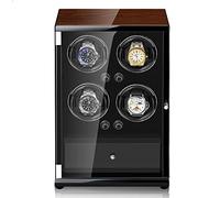 NHYHEHMR Technology Automatic Watch Winder Box For 4 Automatic Watches With Drawer Storage Design Watches Display Box LED Lighting Wood Shell Piano Self Winding Watch Rotator Box (Color : E)