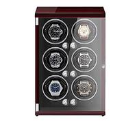 NHYHEHMR Technology Automatic Watch Winder In Wood Shell And PU Leather With Quiet Motor Storage Case For 4 6 Watches Luxury Mechanical Watch Display Box (Color : Brown2, Size : 6+0)