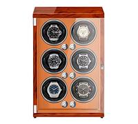 NHYHEHMR Technology Automatic Watch Winder In Wood Shell And PU Leather With Quiet Motor Storage Case For 4 6 Watches Luxury Mechanical Watch Display Box (Color : Brown2, Size : 6+0)