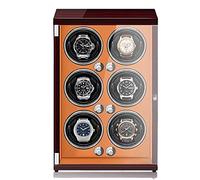 NHYHEHMR Technology Automatic Watch Winder In Wood Shell And PU Leather With Quiet Motor Storage Case For 4 6 Watches Luxury Mechanical Watch Display Box (Color : Brown2, Size : 6+0)