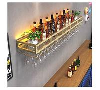 NHYHEHMR Unité de Barre Murale Flottante avec LED Light et Color Gold Multifinetal Rack Color.