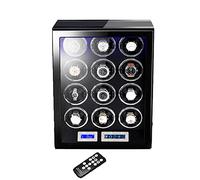 NHYHEHMR Watch Winder Automatic Watch Winding Box For 2/3/4/6/9/12 Watches Luxury Mechanical Watch Storage Case With Japanese Mabuchi Motor Remote Control LED Lights LCD Touch Screen