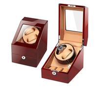 NHYHEHMR Winder Winder for Watches Automatic Winder Box with 2 Winder Positions 3 Storage Spaces Wood Shell with Piano Paint and Ultra-Quiet Motors(C) Atmosphere Winder