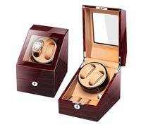 NHYHEHMR Winder Winder for Watches Automatic Winder Box with 2 Winder Positions 3 Storage Spaces Wood Shell with Piano Paint and Ultra-Quiet Motors(C) Atmosphere Winder