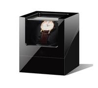 NHYHEHMR Winder Wooden Single Automatic Winder PU Leather Pillow avec Affichage de rangement moteur calme Adaptateur alimenté ou Adaptateur AC pour les hommes et les femmes (E) L'atmosphère Winder