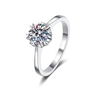 NHYHEHMR Women Wedding Rings, Womens Rings Snowflake Solitaire Round Cubic Zirconia/Moissanite Engagement Ring