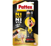 Ni Clou Ni Vis Click & Fix,Colle De Fixation Sous Forme D'applicateur Pré-Dosé,Jusqu'à 20 Doses,Colle Rapide Sur Tous Matériaux,Colle Blanche,30 G