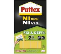 Ni Clou Ni Vis Fix & Défix(10 pastilles de 20 x 40 mm) Adhésif de fixation surpuissant facilement démontable Adhésif double face