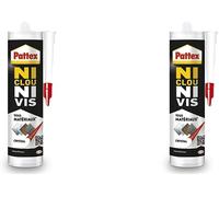 Ni Clou Ni Vis Tous Matériaux Crystal (Cartouche De 290 G) - Colle De Fixation Extra Forte Pour Intérieur Et Extérieur - Mastic Transparent Multi-Matériaux (Lot De 2)