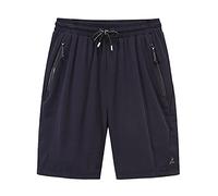 Ni_ka Airness Pantalon Short Homme Grande Taille Simple De Plage à SéChage Rapide Respirant Pants Court De Sport DéContracté Cinq Pantalons avec Poche ZippéE Noir Gris Taille L à 8XL