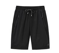 Ni_ka Airness Pantalon Short Homme Grande Taille Simple De Plage à SéChage Rapide Respirant Pants Court De Sport DéContracté Cinq Pantalons avec Poche ZippéE Noir Gris Taille L à 8XL
