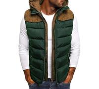 Ni_ka Hooded Bubble Gilet Doudoune Sans Manches Homme Hiver Chaud Manteaux Sans Manche à Capuche Classics Veste Matelassé Hommes GarçOn Automne Hiver Taille S à 5xl, Vert, XL