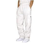 Ni_ka Pantalon Multi Poches Homme Taille Elastique Survetement Training Pantalons De Jogging Ample à Lien De Resserrage Sweat Pants Jogger Noir Rouge Taille M à 5XL