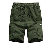 Ni_ka Pantalon Travail Homme Grande Taille Short DéContracté D'ExtéRieur Ample avec Poches Noir Kaki Taille M à 7XL