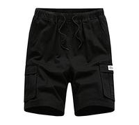 Ni_ka Pantalon Travail Homme Grande Taille Short DéContracté D'ExtéRieur Ample avec Poches Noir Kaki Taille M à 7XL