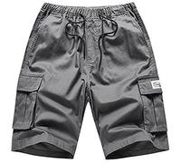 Ni_ka Pantalon Travail Homme Grande Taille Short DéContracté D'ExtéRieur Ample avec Poches Noir Kaki Taille M à 7XL