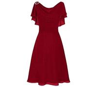 Ni_ka Robe Femme Soiree Taille Haute Robes Cocktail Mariage Demoiselle d'honneur FêTe Bal Chic Et Glamour Dress Summer Gris Rose Taille S à 4XL, Rouge, L, (Ni_kashirt44599)