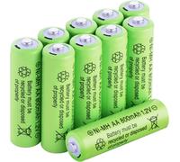 Ni-Mh Piles Rechargeables AA,10PCS 800mAh 1,2V Haute capacité pré-chargées NiMh Piles,pour Frontale LED,télécommande,Guirlandes Lumineuses