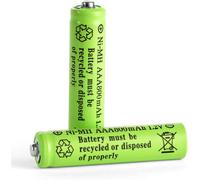 Ni-Mh Piles Rechargeables AAA,2PCS 800mAh 1,2V Haute capacité pré-chargées NiMh Piles,pour Frontale LED,télécommande,Guirlandes Lumineuses