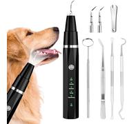 Ni-SHEN Kit d'enlèvement de plaque dentaire, de nettoyage des dents à ultrasons pour animaux domestiques, de tartre et de taches, convient pour chiens et chats (Noir)