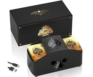 Ni-SHEN Melangeur de Carte Électronique, Mélangeur de Cartes à Jouer, Trieur de Carte entièrement Automatique 1-2 ponts, d'Outil de Mélangeurs de Carte pour UNO, Texas Hold'em, Phase 10, Blackjack